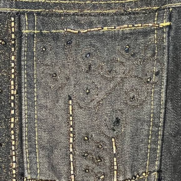 Laura Ashley Embellished Denim Jean Jacket- Small Petite - Picture 11 of 15
